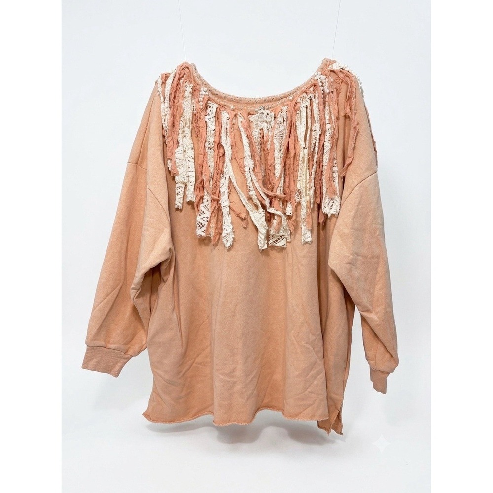 A Rare Bird Boho Womens Sweater Western Fringe Oversized One Size Boutique Uniqu
